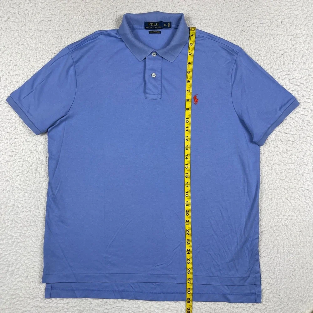 Polo Ralph Lauren Polo Shirt Mens XL Blue Pima Soft Touch Red Pony Classic Fit